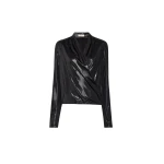Coated Jersey Wrap Top
