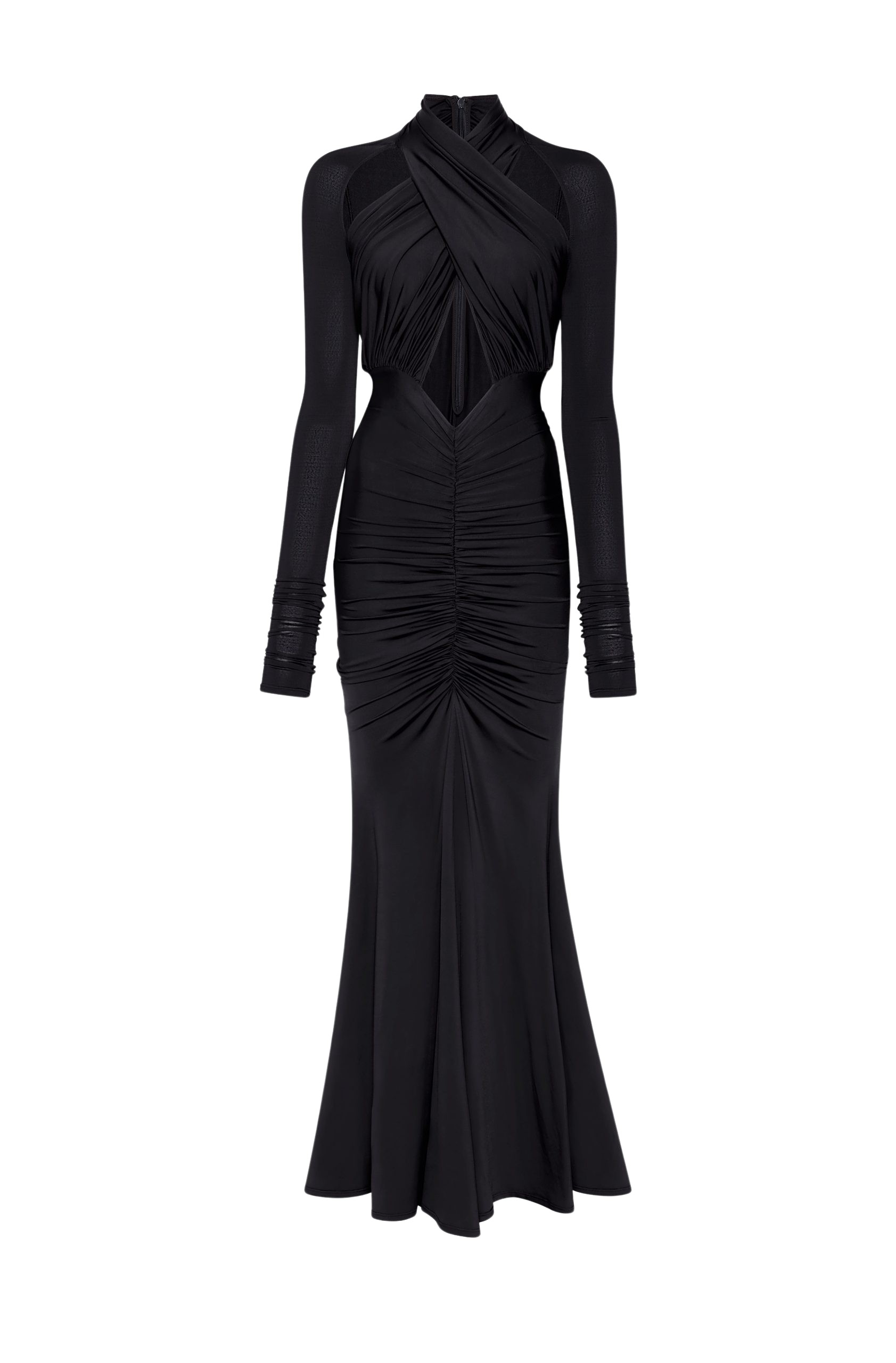 LaPointe Jersey Halter Ruched Gown