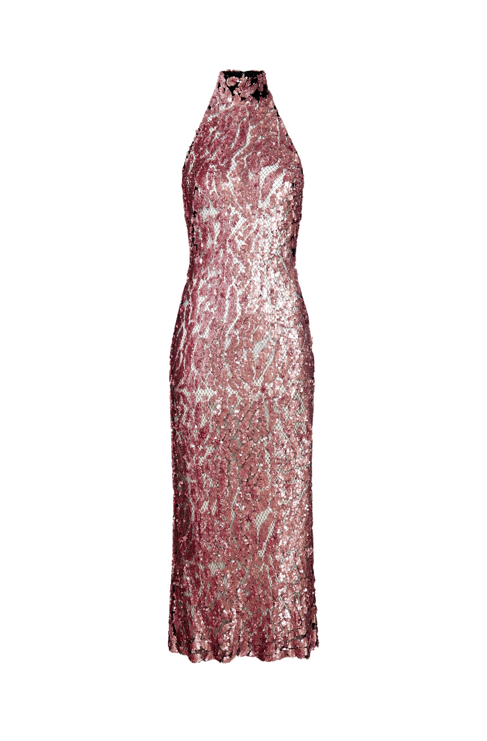 LaPointe Sequin Halter Open Back Dress
