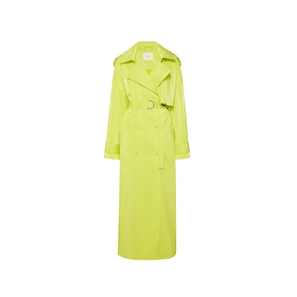 Vinyl Double Breasted Trench
