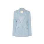 Washed Denim Fitted Blazer