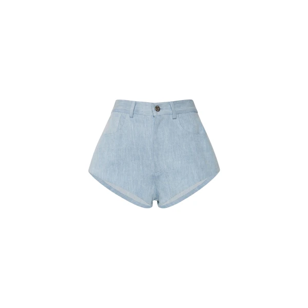 Washed Denim Mini Short
