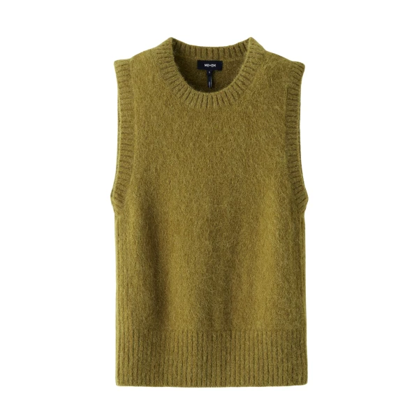 Alpaca Wool Textured Sweater Vest