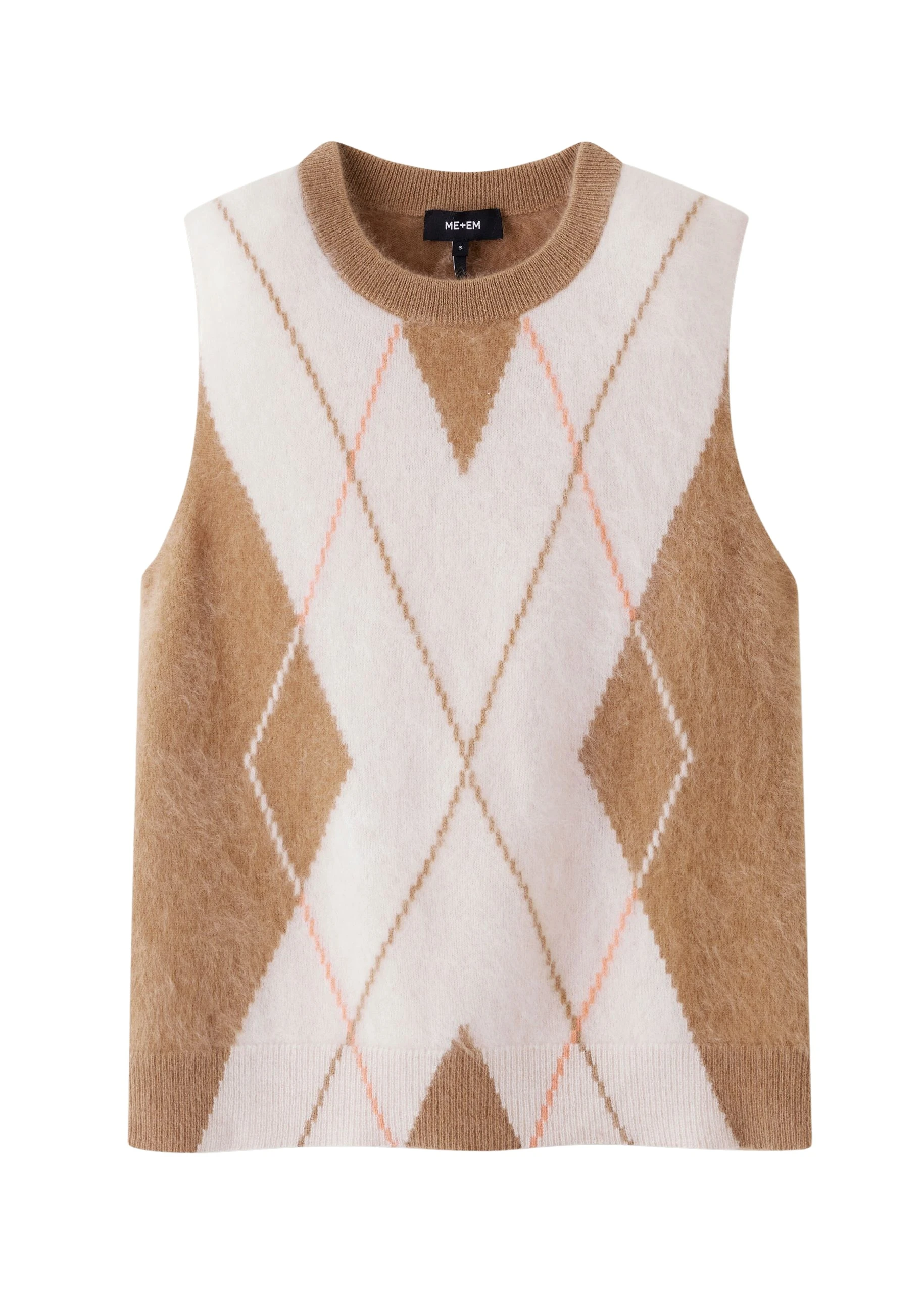 Me-and-Em-Brushed-Cashmere-Argyle-Relaxed-Sweater-Vest-scaled93852_nobg Brushed Cashmere Argyle Relaxed Sweater Vest - Image 1