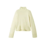 Cashmere Curved Hem High Neck Sweater