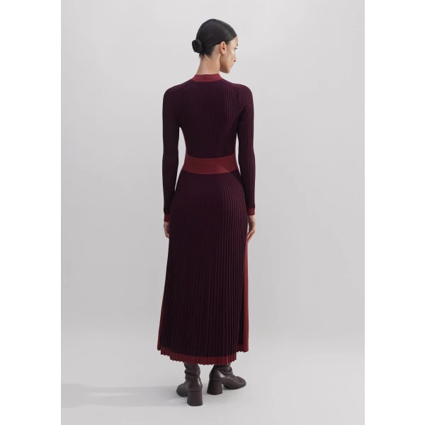 Contrast Panel Pearl Zip Maxi Dress - Image 5