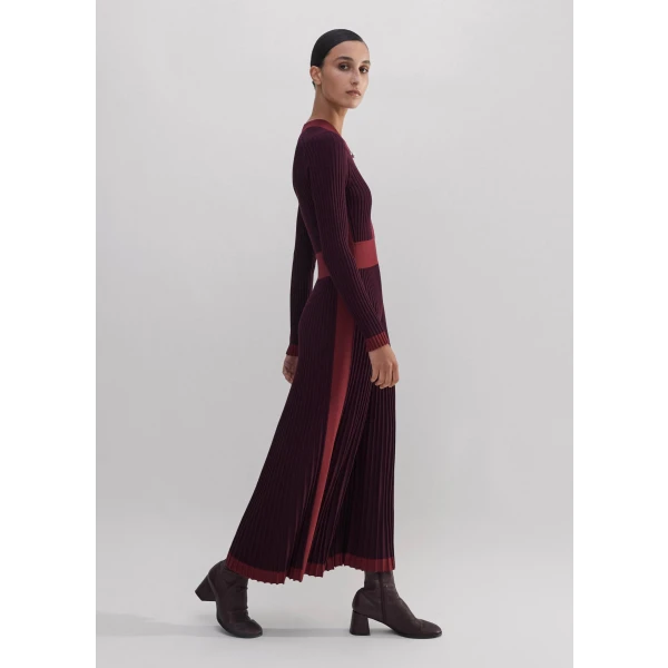 Contrast Panel Pearl Zip Maxi Dress - Image 6
