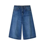 Crease Front Denim Culotte