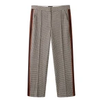 Dogtooth Side Stripe Slim Crop Pant