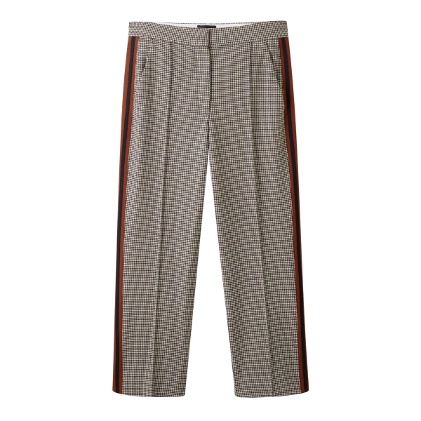 Dogtooth Side Stripe Slim Crop Pant