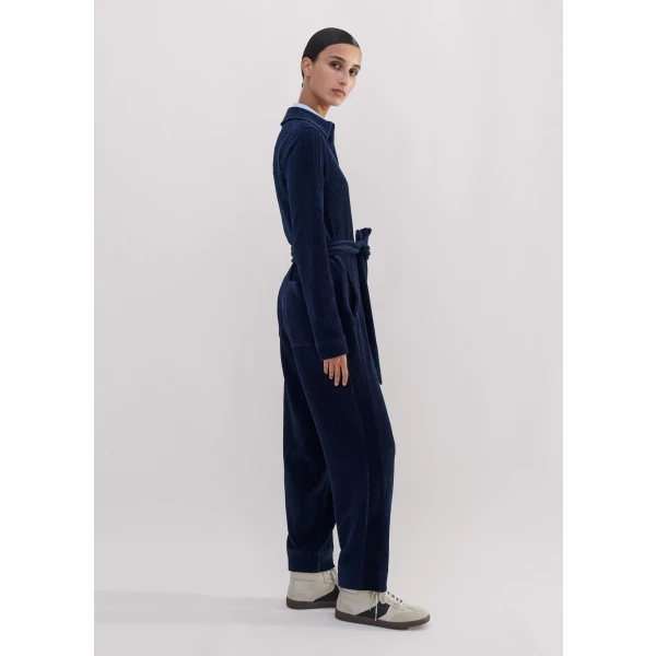 Fluid Cord Velour Jumpsuit + Belt - Image 5