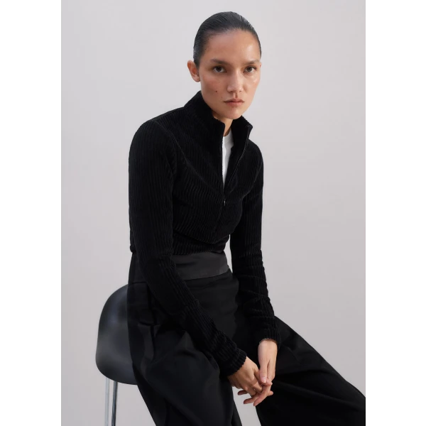 Fluid Cord Velour Slim Fit Top - Image 5