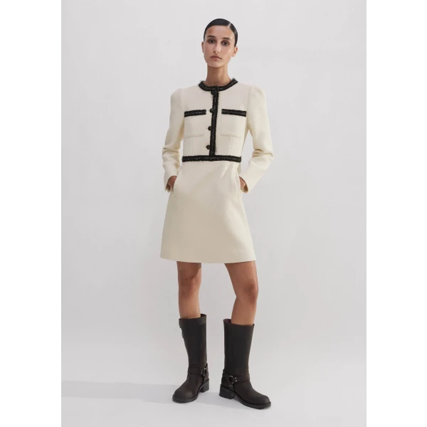 Fringe Tweed Fit and Flare Mini Dress - Image 5