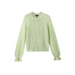 Lace Stitch Blouson Sleeve Sweater