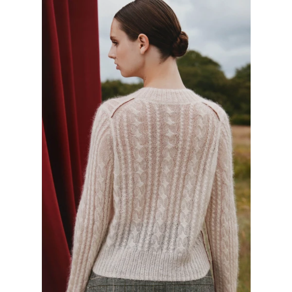 Lofty Cable High V-Neck Sweater - Image 6