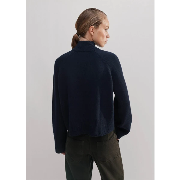 Merino Cashmere Curved Hem High Neck Sweater - Image 5