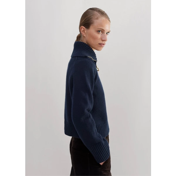 Merino Cashmere Half Zip Sweater - Image 5