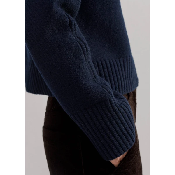 Merino Cashmere Half Zip Sweater - Image 6