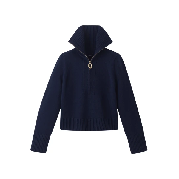 Merino Cashmere Half Zip Sweater