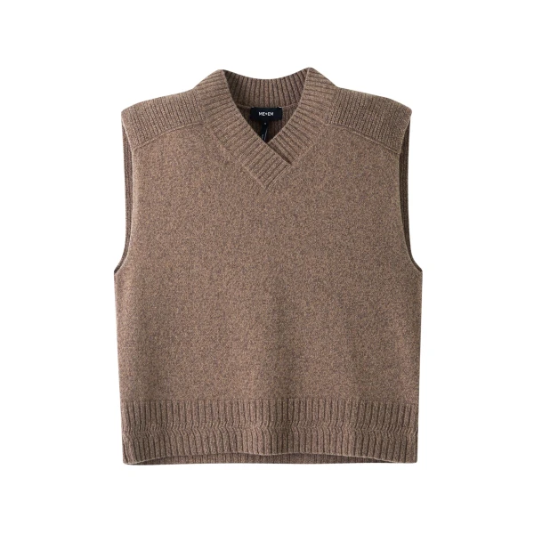 Merino Cashmere High V-Neck Sweater Vest