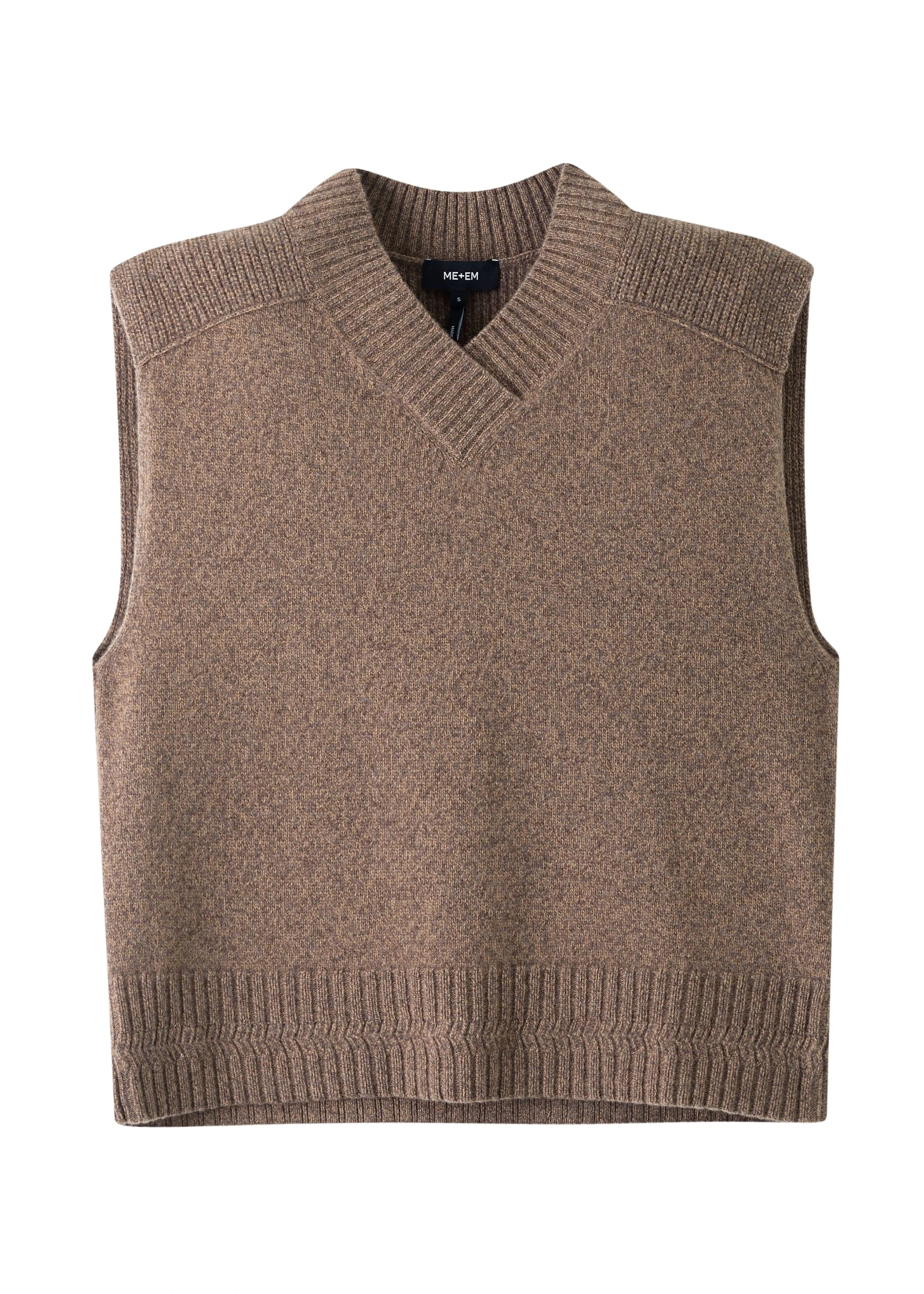 Me-and-Em-Merino-Cashmere-High-V-Neck-Sweater-Vest-scaled74536_nobg Merino Cashmere High V-Neck Sweater Vest - Image 1