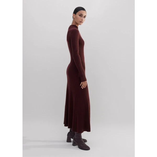 Merino Cashmere High Zip Neck Maxi Dress - Image 6