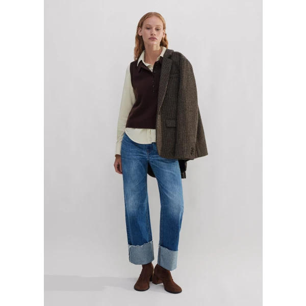 Merino Cashmere Layering Sweater Vest + Collar - Image 5
