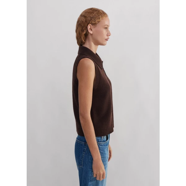 Merino Cashmere Layering Sweater Vest + Collar - Image 6