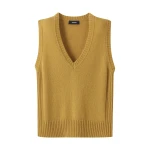 Merino Cashmere Silk Lofty V-Neck Sweater Vest