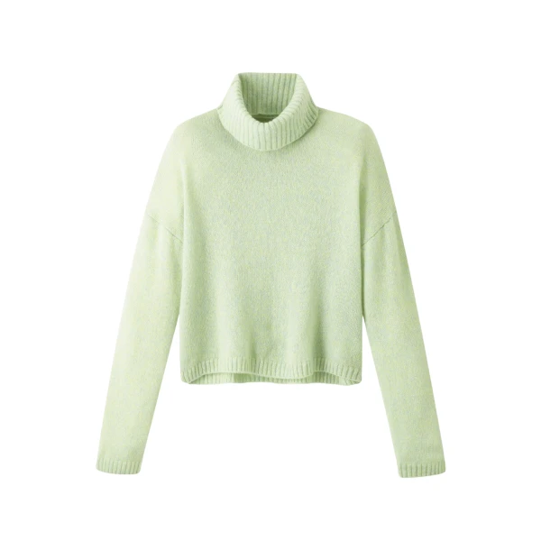 Merino Cashmere Silk Mouliné Sweater + Snood