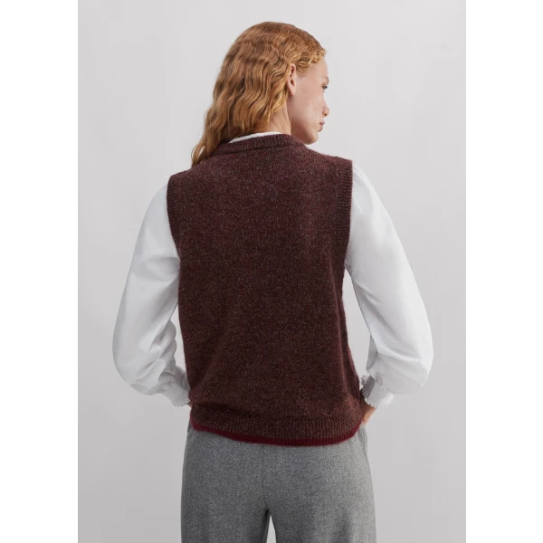 Merino Cashmere Silk Mouliné Sweater Vest + Snood - Image 6