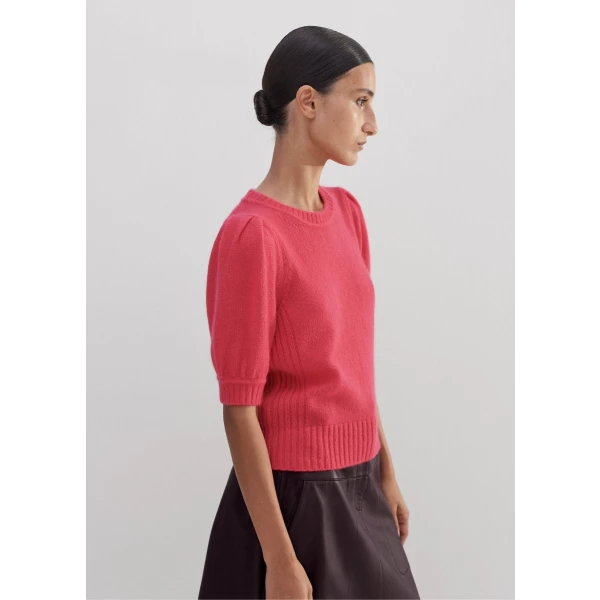 Merino Cashmere Silk Pouf Sleeve Sweater - Image 5