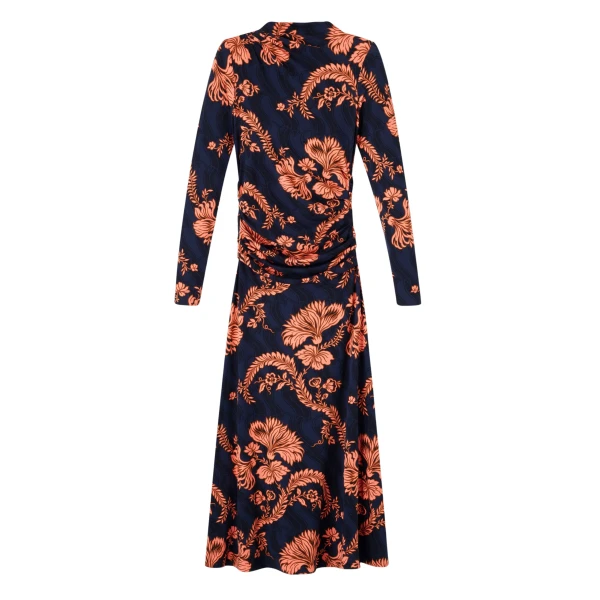 Midnight Floral Print Pleat Detail Dress