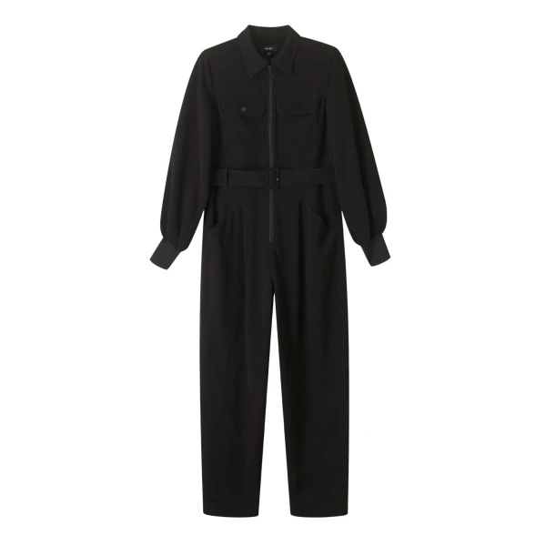 Modern Twill Tapered-Leg Jumpsuit + Belt