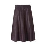 Panelled Leather Midi Skirt