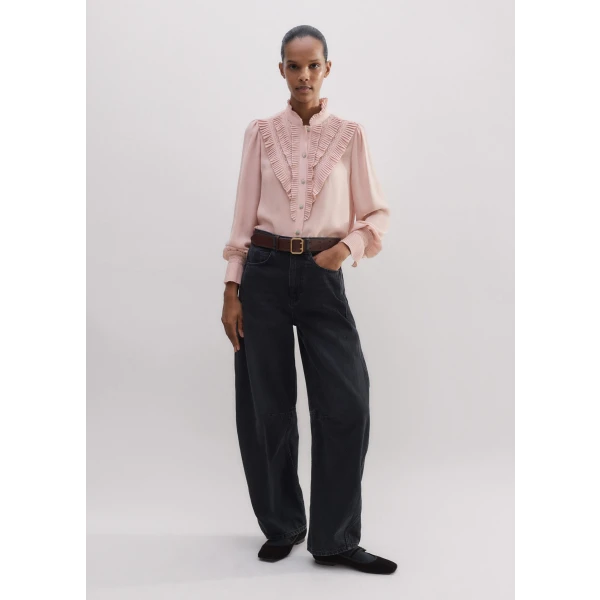 Pleat Blouse + Velvet Tie - Image 6