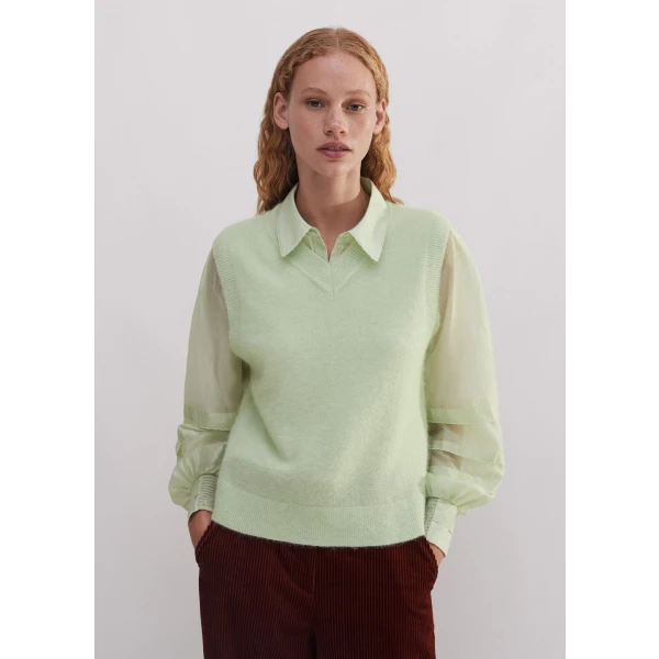 Responsible Alpaca High V-Neck Crop Sweater Vest - Image 6