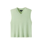 Responsible Alpaca High V-Neck Crop Sweater Vest