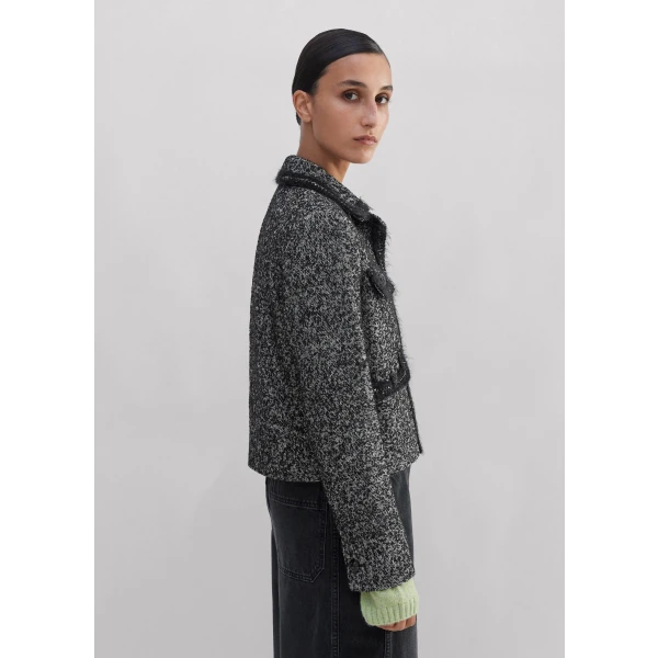 Salt And Pepper Fringe Tweed Jacket - Image 6