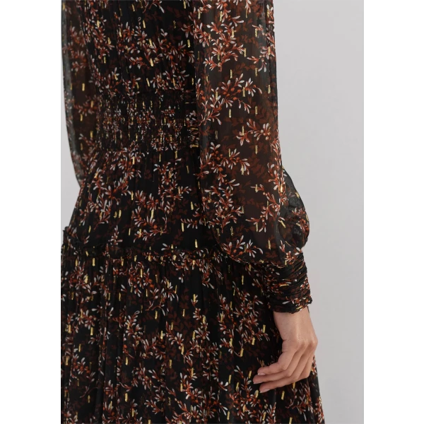 Shadow Berry Print Metallic Maxi Dress - Image 6