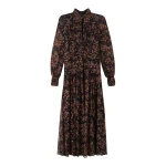 Shadow Berry Print Metallic Maxi Dress