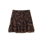 Shadow Berry Print Metallic Mini Skirt