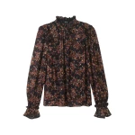 Shadow Berry Print Metallic Top + Cami