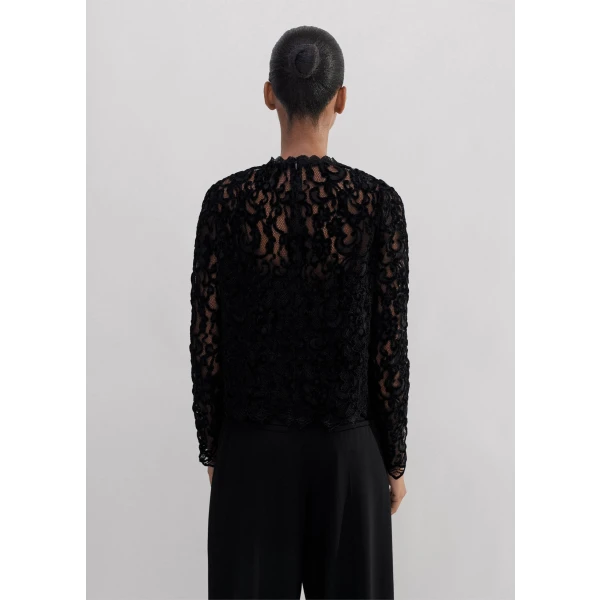 Sheer Lace High Neck Blouse + Cami - Image 6