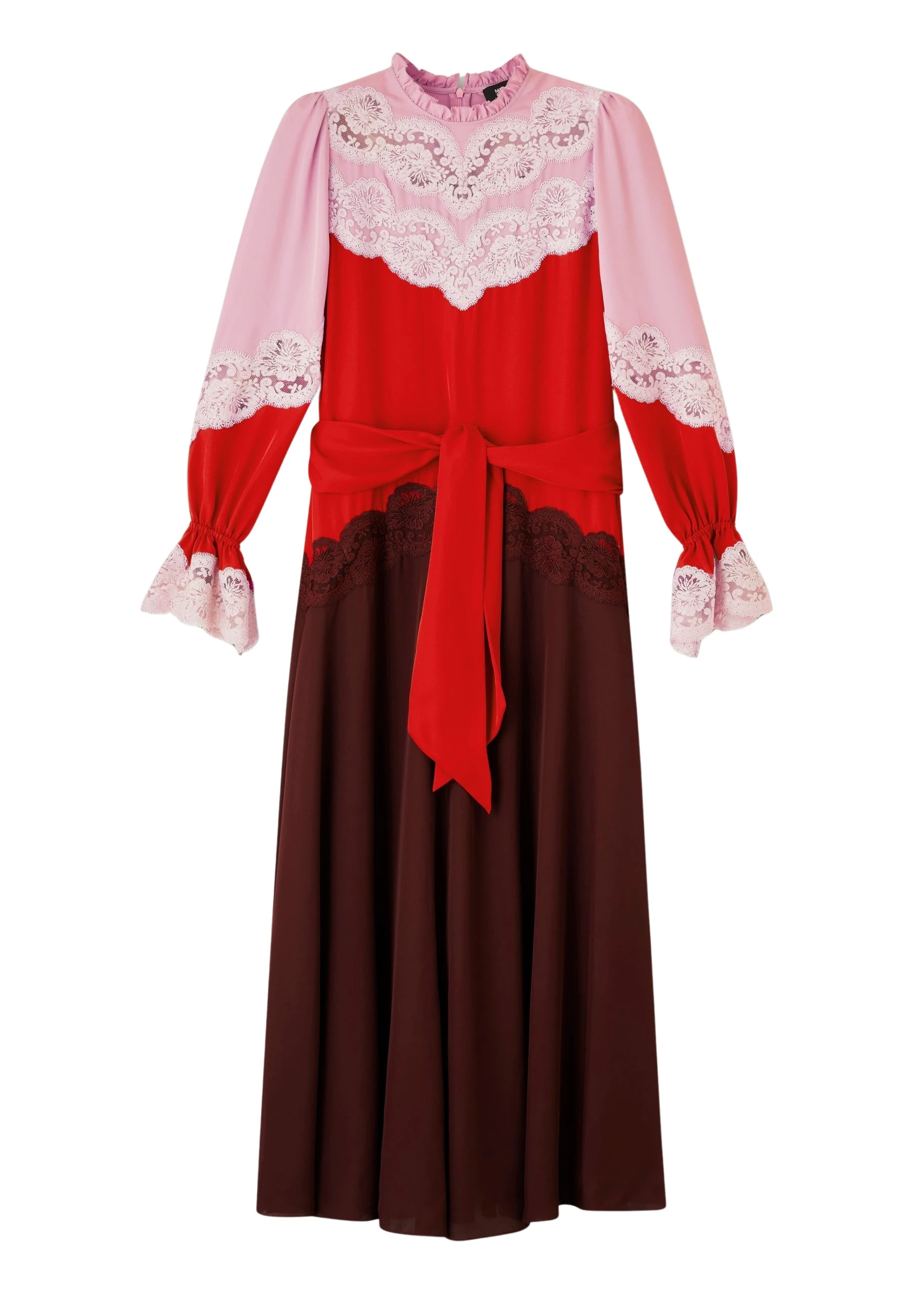 Me-and-Em-Silk-Color-Block-Lace-Maxi-Dress-Belt-scaled40804_nobg Silk Color Block Lace Maxi Dress + Belt - Image 1
