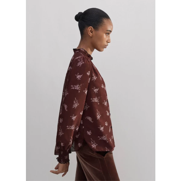 Silk Cotton Scattered Floral Print Blouse - Image 5