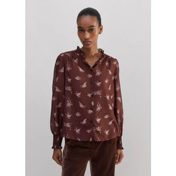 Silk Cotton Scattered Floral Print Blouse - Image 6