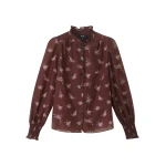Silk Cotton Scattered Floral Print Blouse