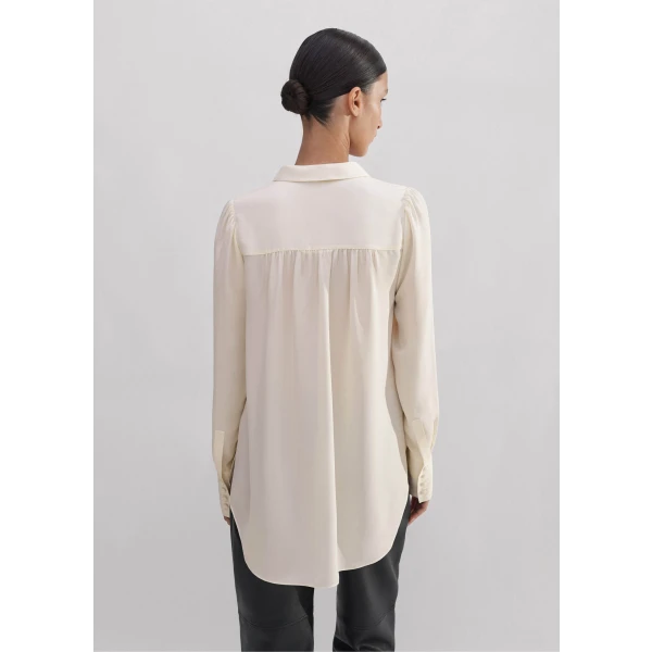 Silk Oversized Button Blouse + Tie - Image 5