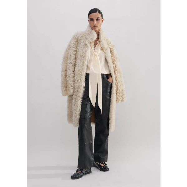 Silk Oversized Button Blouse + Tie - Image 6